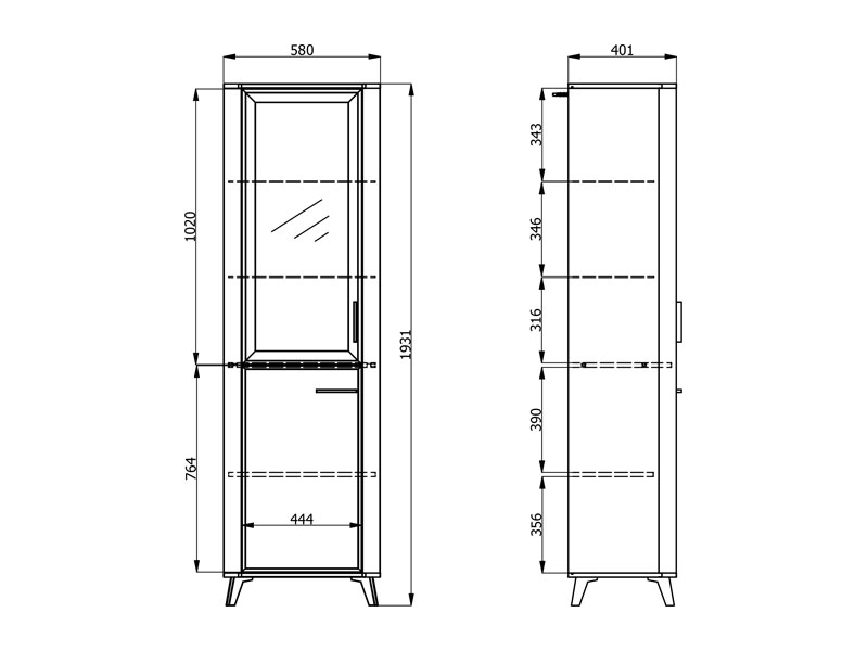 VITRINA DARWEN “11014451” 1K VS1 194 KSM AH KSMF - Imagen 4