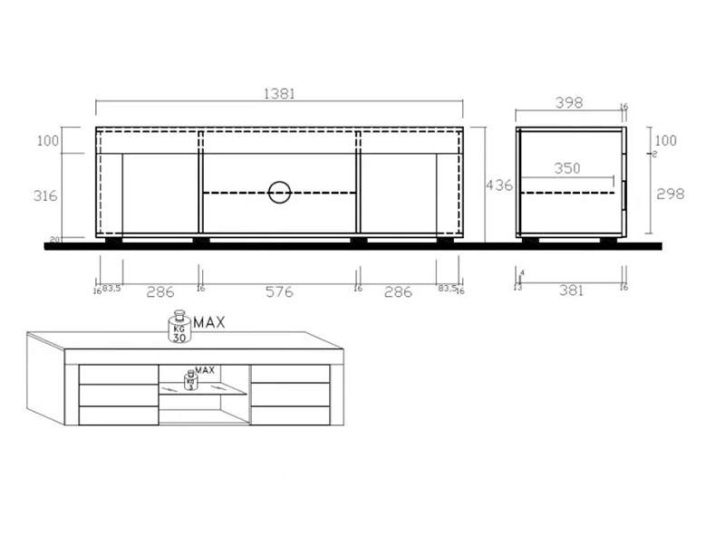 MUEBLE TV EASY “209071-01” BLANCO BRILLO - Imagen 4