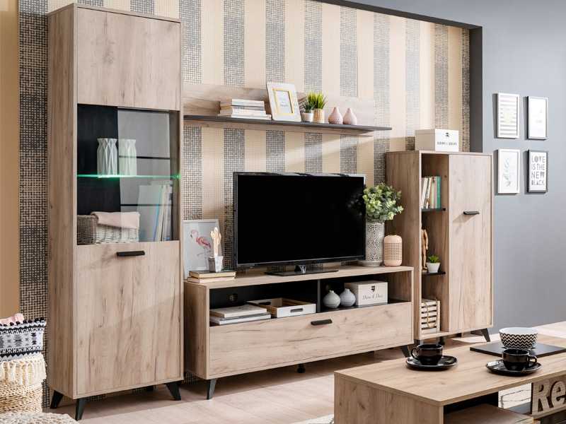 APILABLE “SET UMBRIA” 258,5cm GREY OAK/BLACK