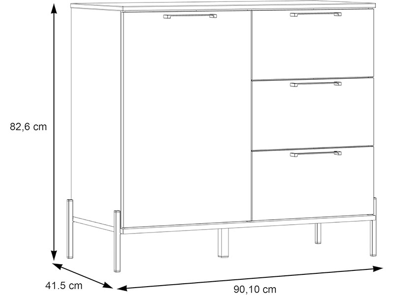 APARADOR 1P 3C ELZZAN EZNK221-C87 BCO/BCO BRILLO - Imagen 3