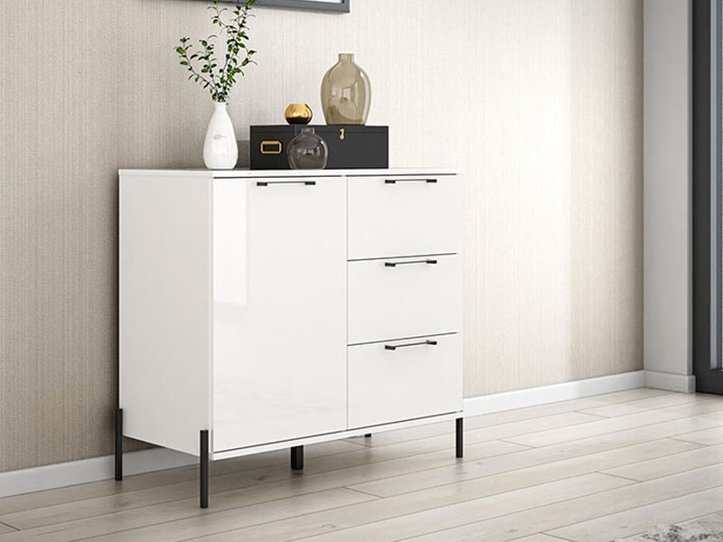 APARADOR 1P 3C ELZZAN EZNK221-C87 BCO/BCO BRILLO