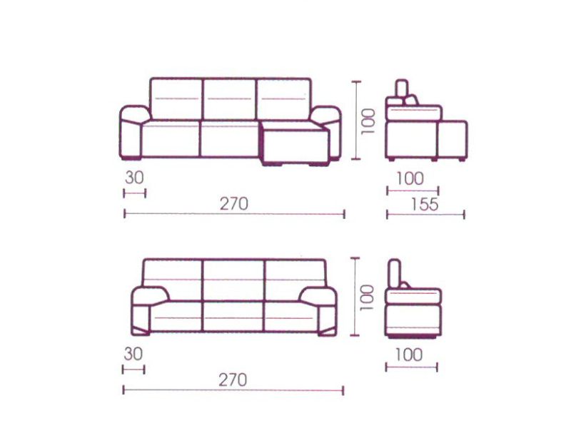 3P+CHAISSELONGUE MOD.JULIETTE T/VIPERA 16 - Imagen 3