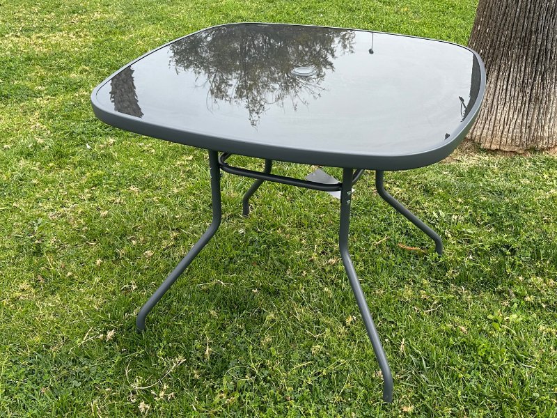 SET ACERO GRIS “KFSET-120-1″(MESA+4 SILLON+PARASOL - Imagen 2