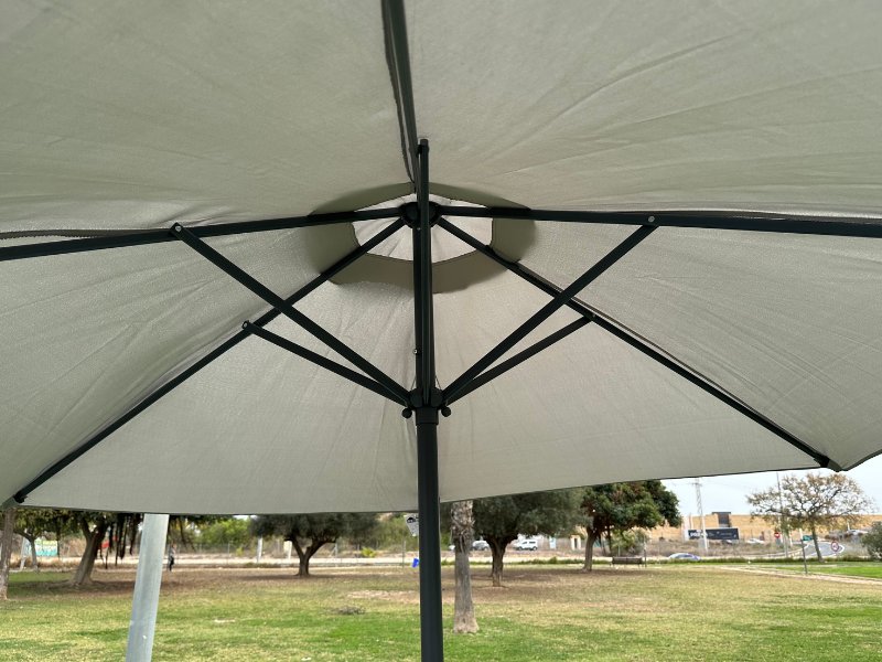 SET ACERO GRIS “KFSET-120-1″(MESA+4 SILLON+PARASOL - Imagen 4