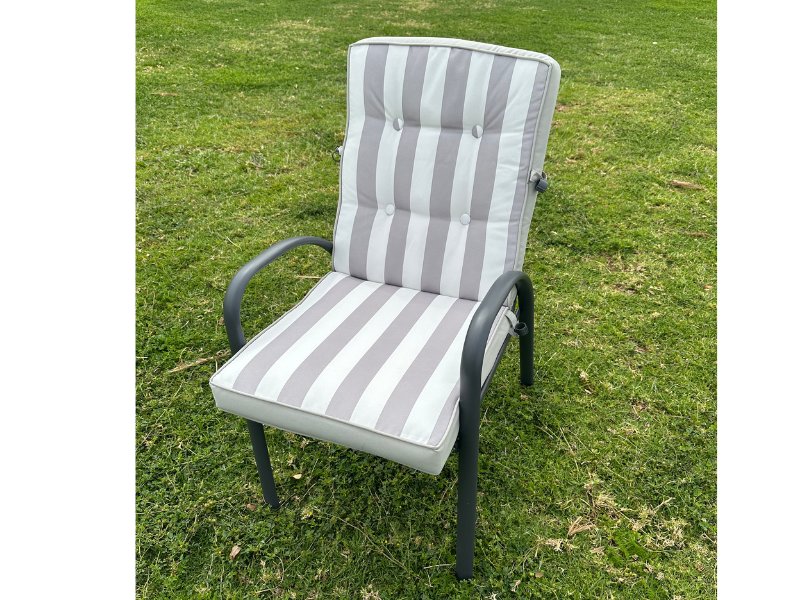 SET ACERO GRIS “KFSET-120-1″(MESA+4 SILLON+PARASOL - Imagen 3