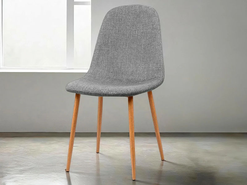 SILLA DENIS GRIS PATA METALICA NATURAL