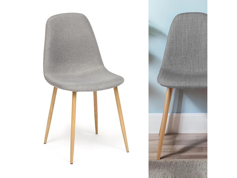 SILLA DENIS GRIS PATA METALICA NATURAL - Imagen 2