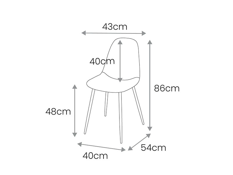 SILLA DENIS GRIS PATA METALICA NATURAL - Imagen 3